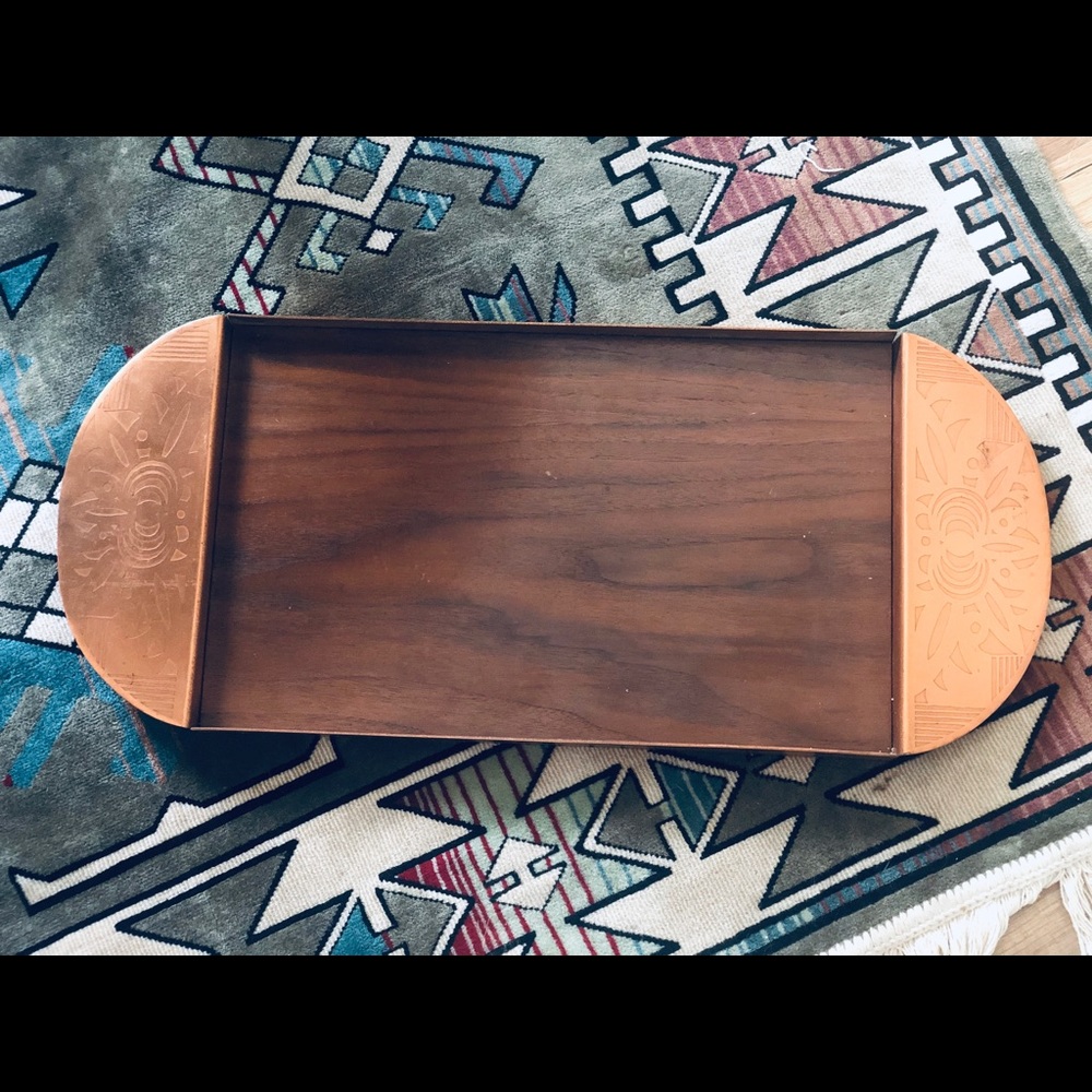 Wood/Copper serving tray